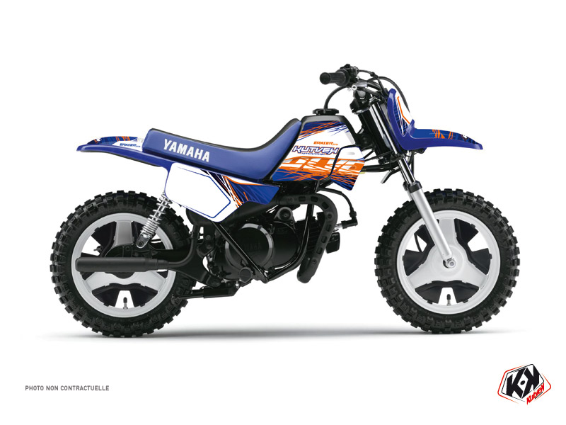 Kit Déco Moto Cross Eraser Yamaha PW 50 Bleu Orange