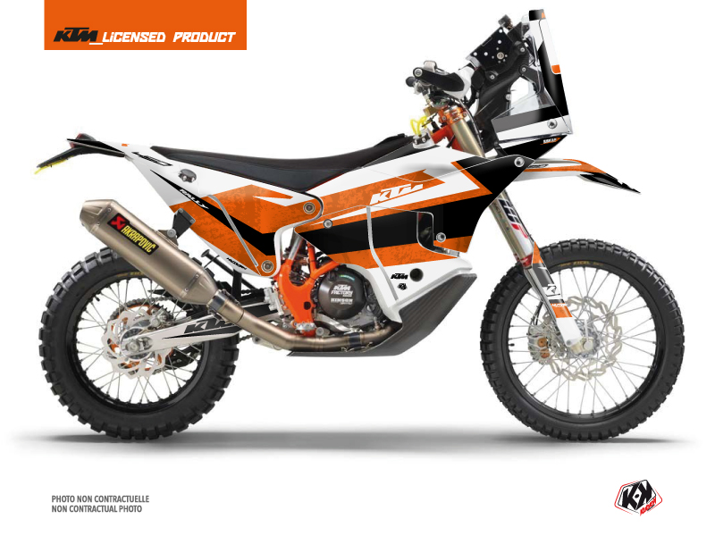 KTM 450 Rally Dirtbike Eskap Graphic Kit Orange White