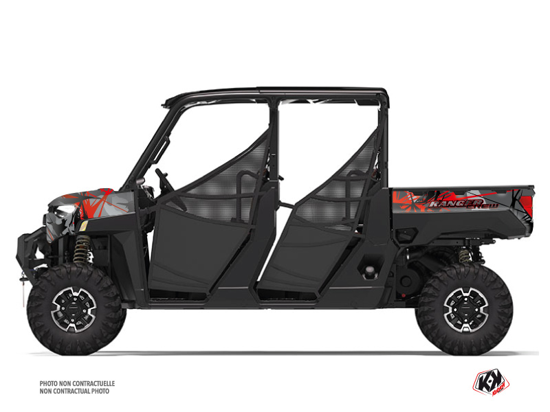 Polaris Ranger Crew UTV Evil Graphic Kit Grey Red