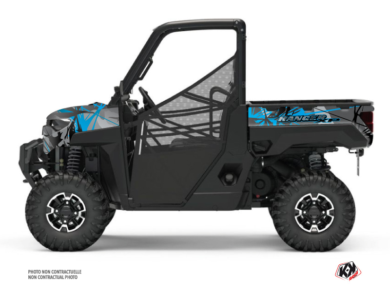 Polaris Ranger 1000 XP UTV Evil Graphic Kit Grey Blue