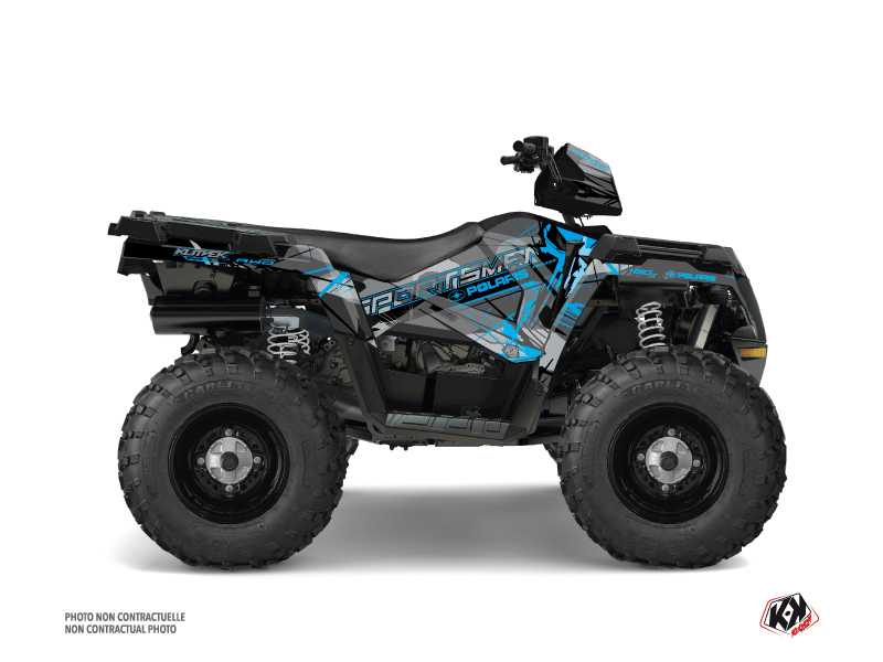 Polaris 450 Sportsman ATV Evil Graphic Kit Grey Blue