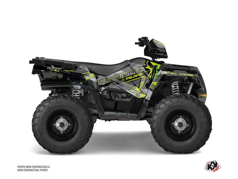 Polaris 450 Sportsman ATV Evil Graphic Kit Grey Green