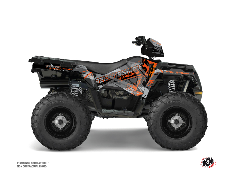 Polaris 570 Sportsman Forest ATV Evil Graphic Kit Grey Orange