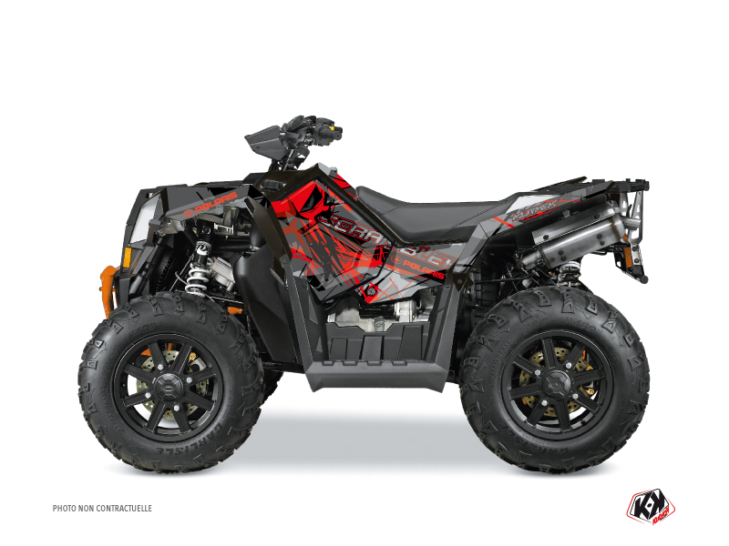 Polaris Scrambler 850-1000 XP ATV Evil Graphic Kit Grey Red FULL