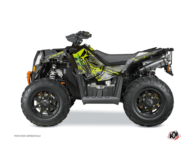 Polaris Scrambler 850-1000 XP ATV Evil Graphic Kit Grey Green FULL