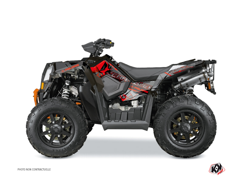 Polaris Scrambler 850-1000 XP ATV Evil Graphic Kit Grey Red