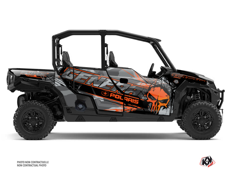 Polaris GENERAL 1000 4 doors UTV Evil Graphic Kit Grey Orange