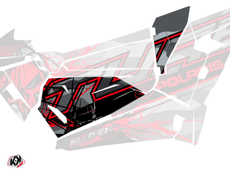 Graphic Kit Doors Origin Low Evil UTV Polaris RZR 1000 Turbo 2015-2019 Grey Red