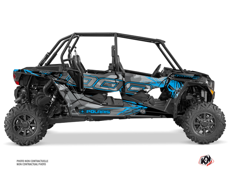 Polaris RZR 1000 4 doors UTV Evil Graphic Kit Grey Blue