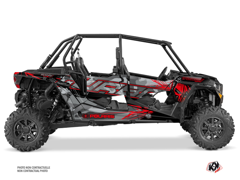 Kit Déco SSV Evil Polaris RZR 1000 Turbo 4 portes Gris Rouge