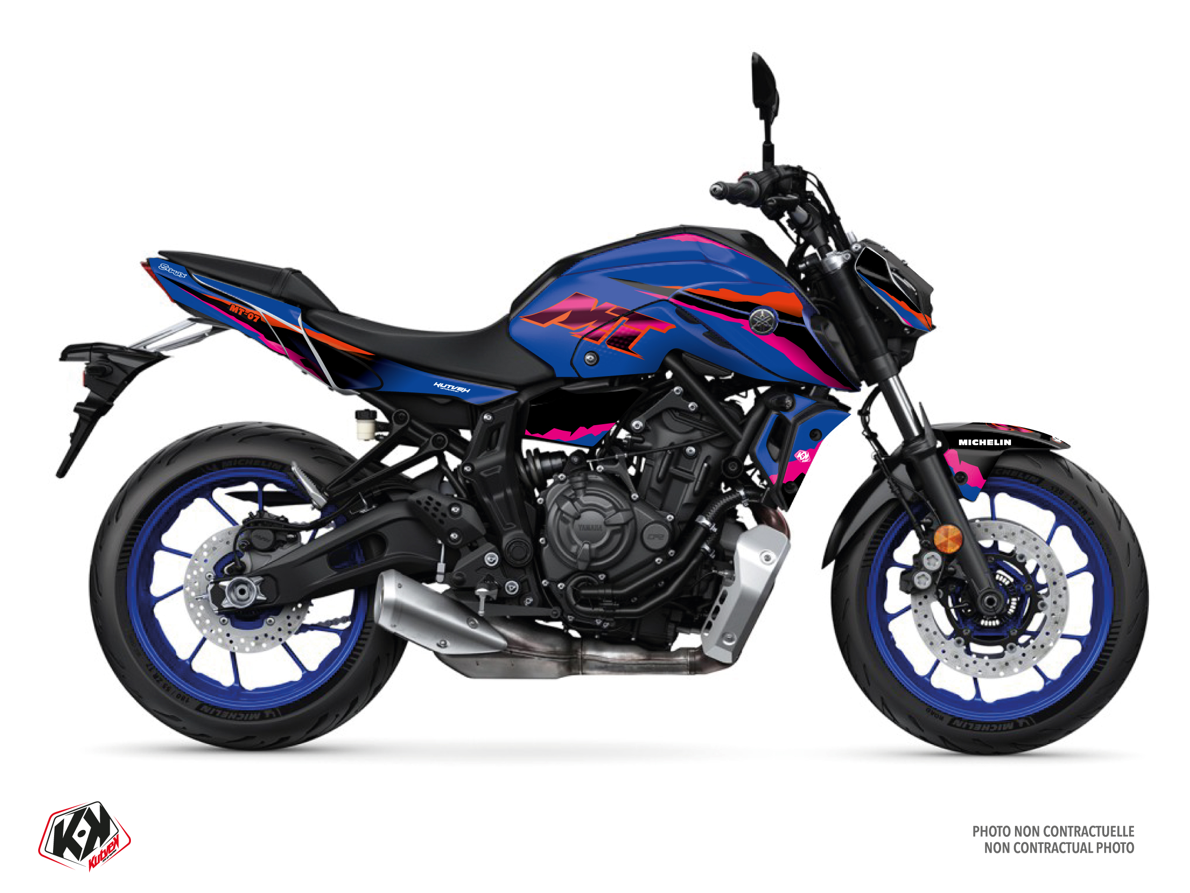 Yamaha Mt 07 Street Bike Fifty Graphic Kit Blue