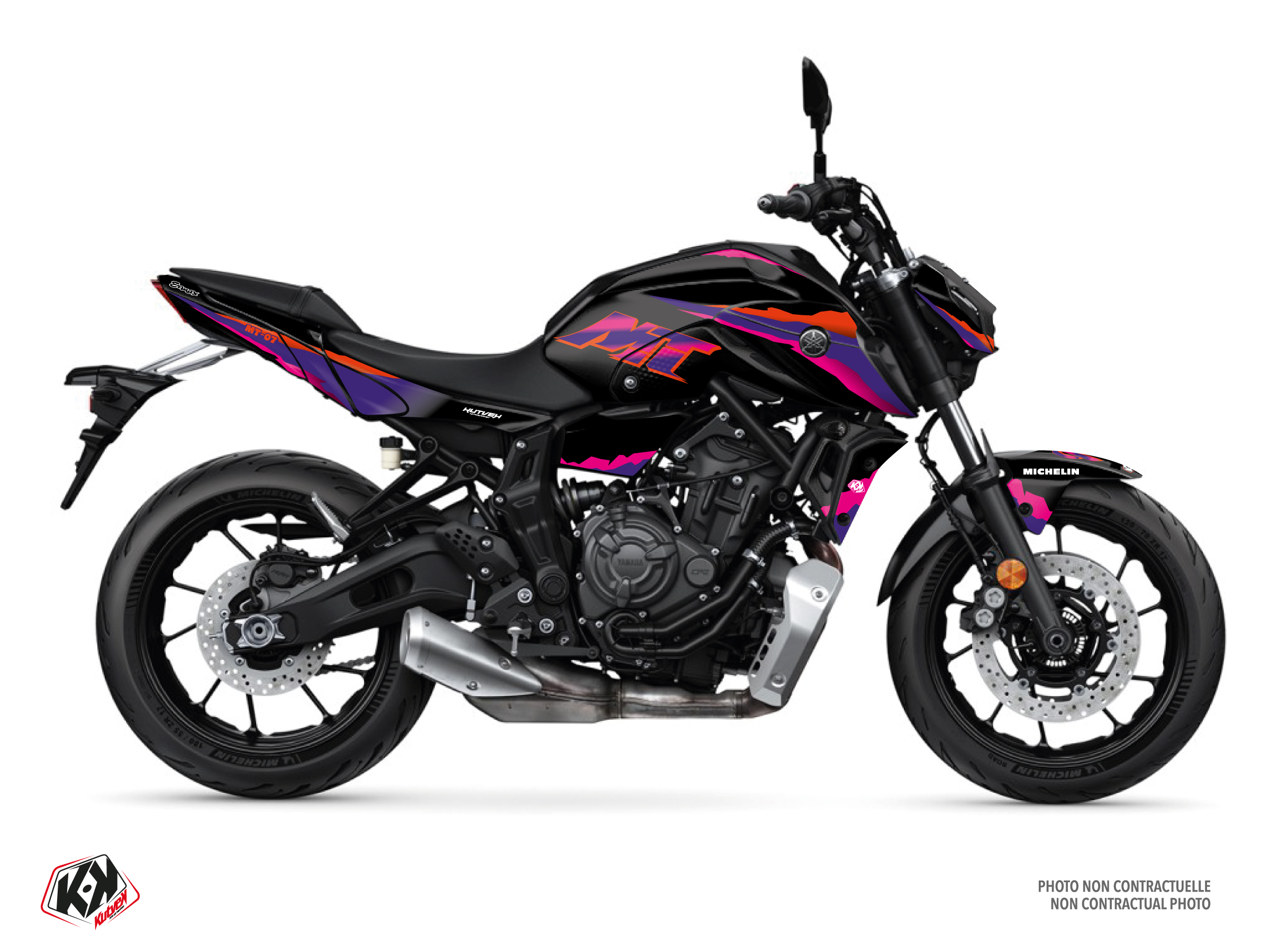 Yamaha Mt 07 Street Bike Fifty Graphic Kit Black