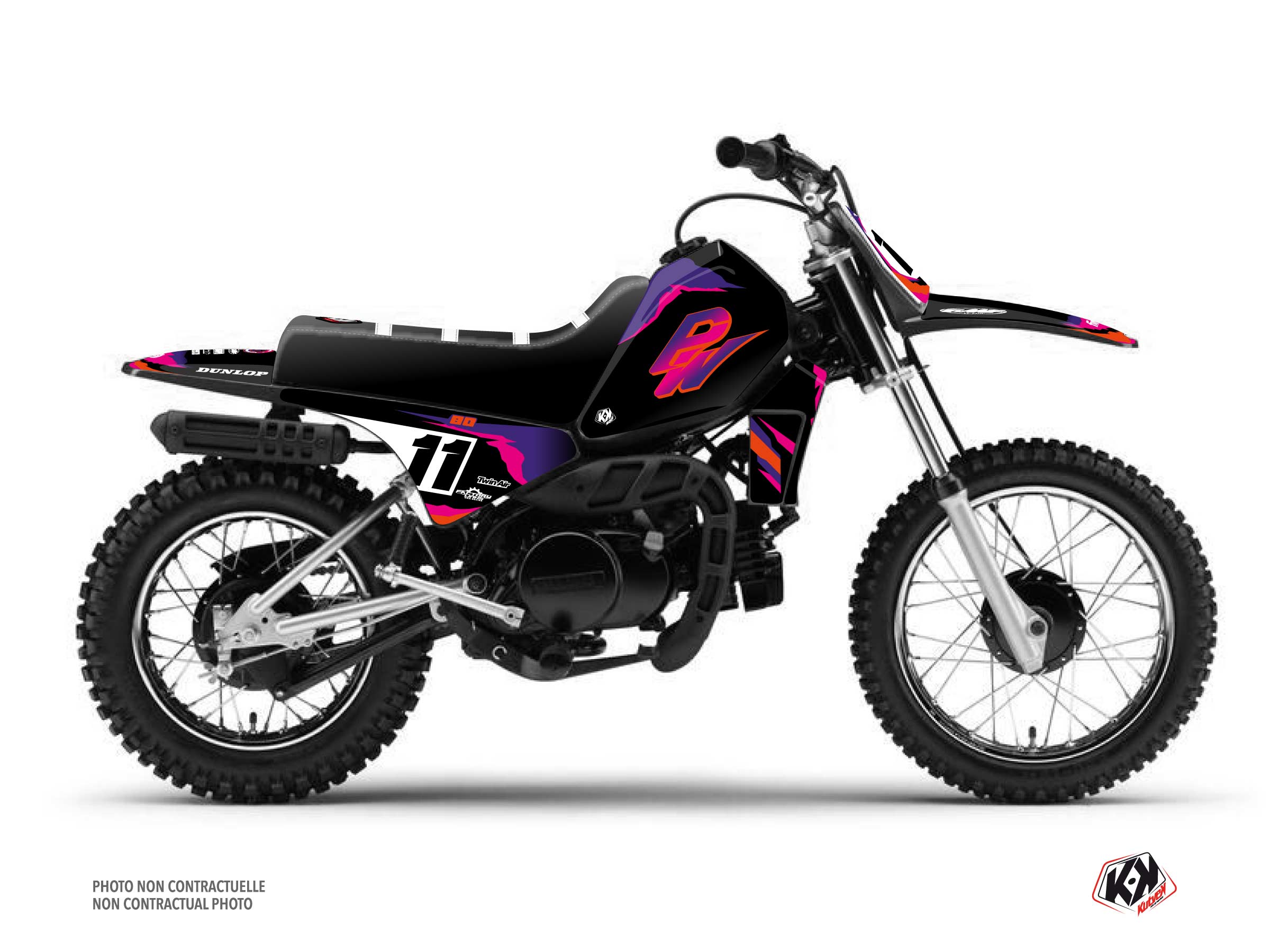 Yamaha Pw 80 Dirt Bike Fifty Graphic Kit Black