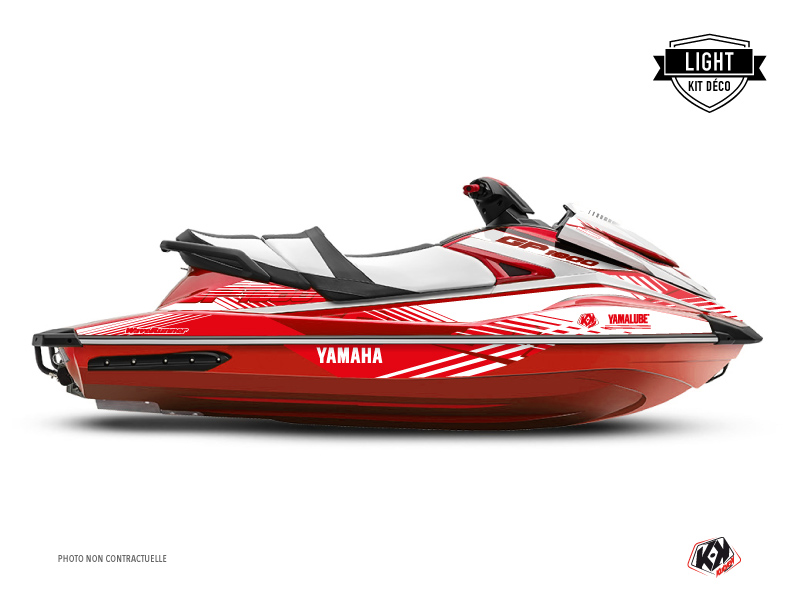 Yamaha GP 1800 Jet-Ski Flow Graphic Kit White Red LIGHT