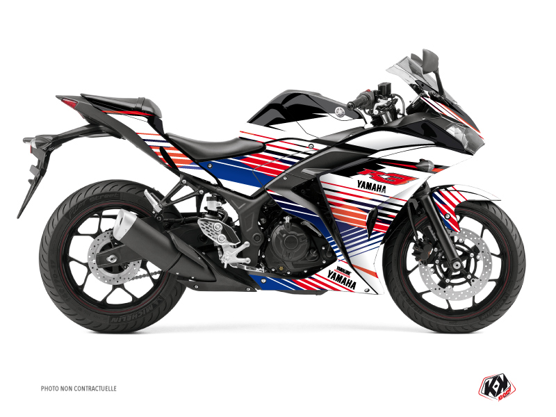 Yamaha R3 Street Bike Flow Graphic Kit Red