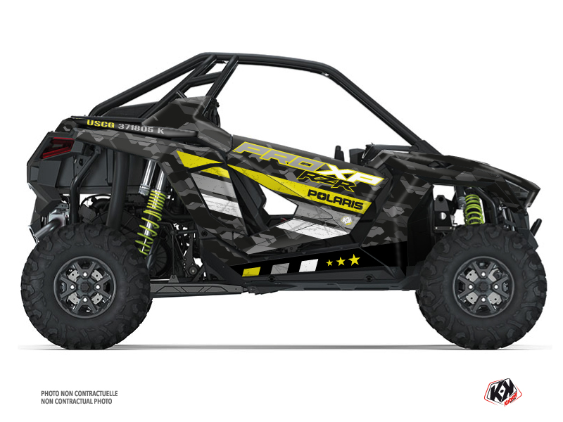 Polaris RZR PRO XP UTV Force Graphic Kit Black Neon Green 