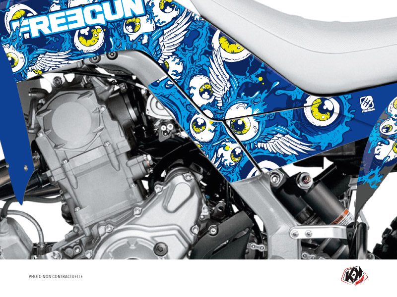 Graphic Kit Frame protection ATV Freegun Yamaha 700 Raptor 2013-2019 Blue x3