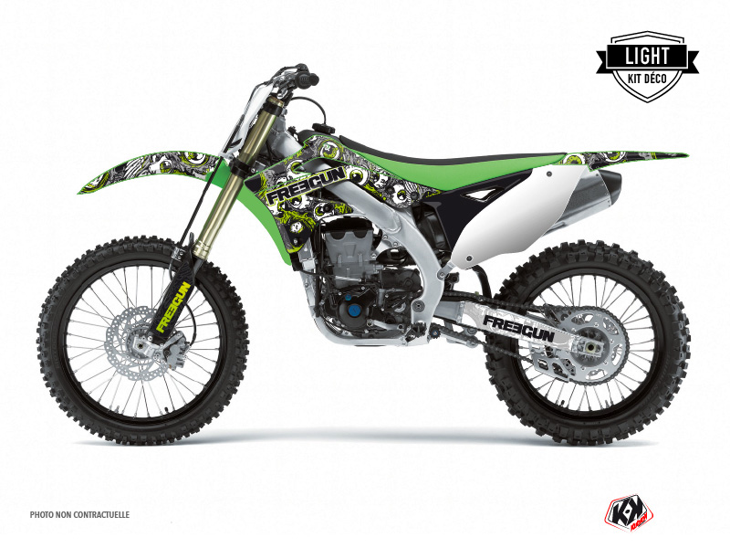 Kawasaki 125 KX Dirt Bike Freegun Eyed Graphic Kit Green LIGHT