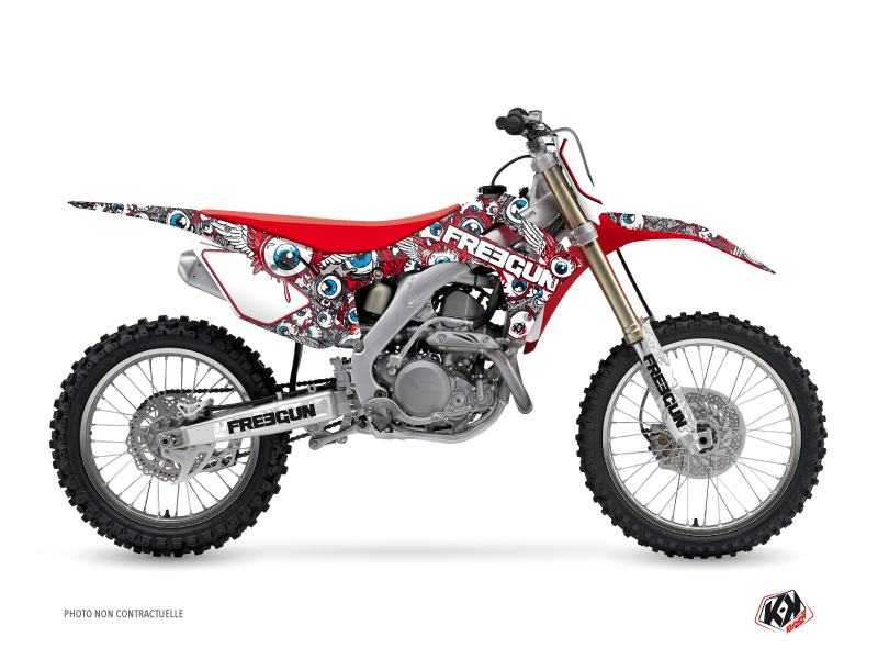 Honda 250 CRF Dirt Bike Freegun Eyed Graphic Kit Red Blue