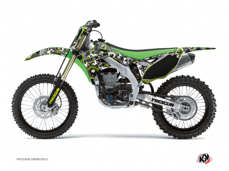 Kawasaki 250 KXF Dirt Bike Freegun Eyed Graphic Kit Green