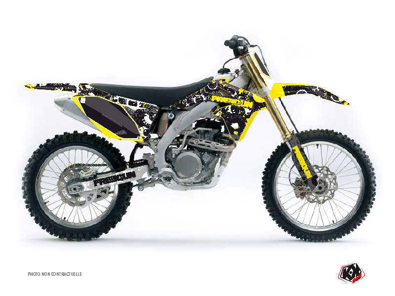 Suzuki 250 RMZ Dirt Bike Freegun Eyed Graphic Kit Yellow