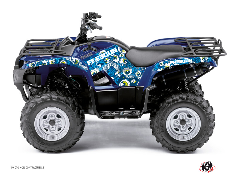 Yamaha 350 Grizzly ATV Freegun Eyed Graphic Kit Blue