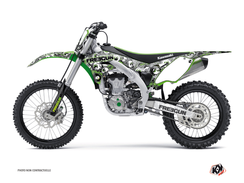Kawasaki 450 KXF Dirt Bike Freegun Eyed Graphic Kit Green