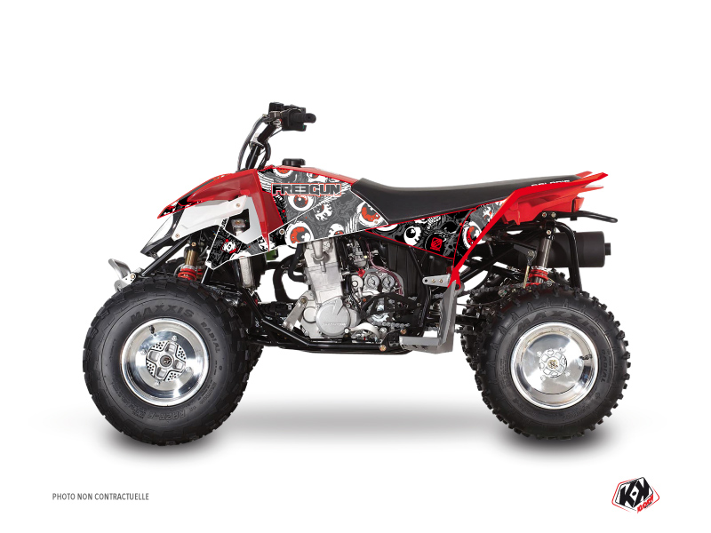 Polaris Outlaw 450 ATV Freegun Eyed Graphic Kit Grey Red