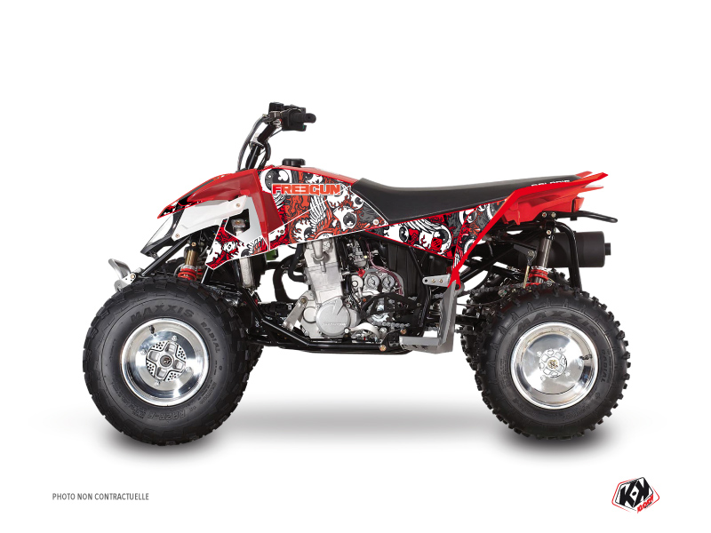 Polaris Outlaw 450 ATV Freegun Eyed Graphic Kit Red Grey