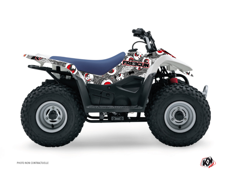 Suzuki 50 LT ATV Freegun Eyed Graphic Kit Grey Red