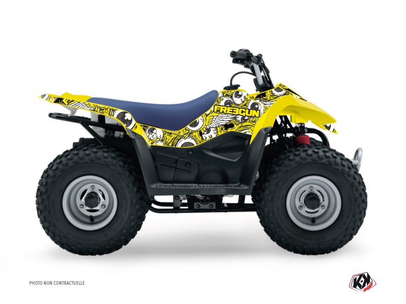 Suzuki 50 LT ATV Freegun Eyed Graphic Kit Yellow