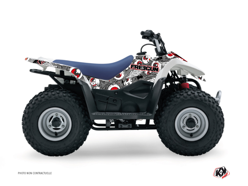 Suzuki 90 LTZ ATV Freegun Eyed Graphic Kit Grey Red