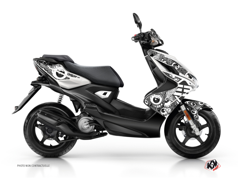 Yamaha Aerox Scooter Freegun Eyed Graphic Kit Grey