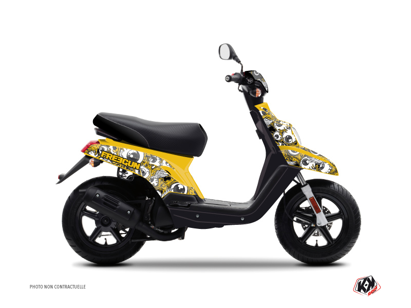 MBK Booster Scooter Freegun Eyed Graphic Kit Yellow