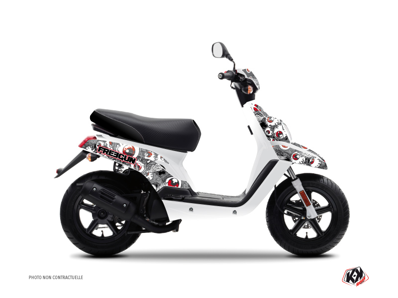 Yamaha BWS Scooter Freegun Eyed Graphic Kit Grey Red