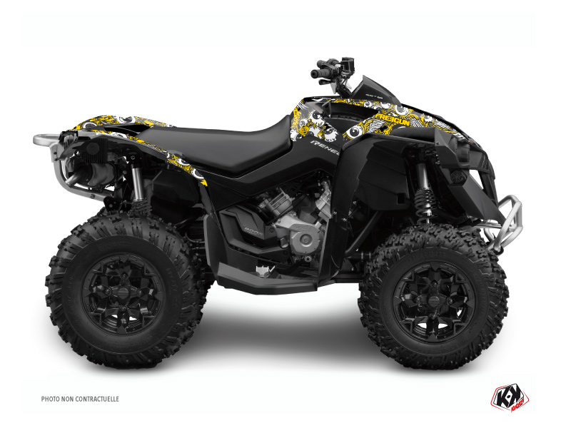 Can Am Renegade ATV Freegun Eyed Graphic Kit Yellow