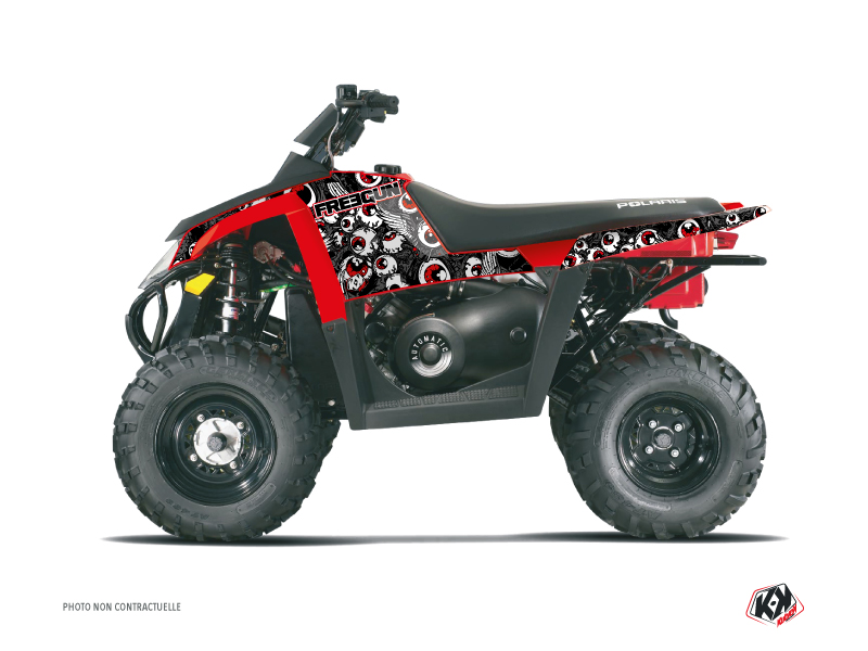 Kit Déco Quad Freegun Eyed Polaris Scrambler 500 Gris Rouge