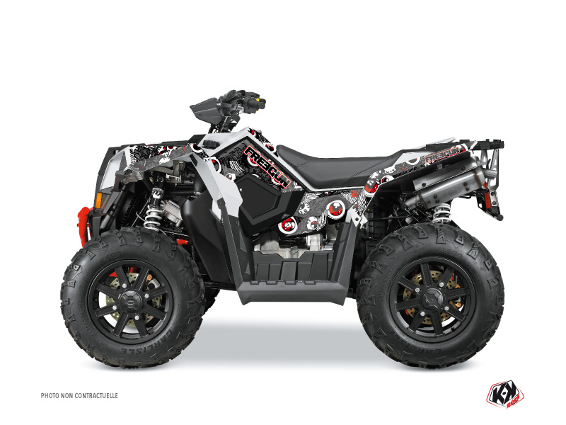 Polaris Scrambler 850-1000 XP ATV Freegun Eyed Graphic Kit Grey Red