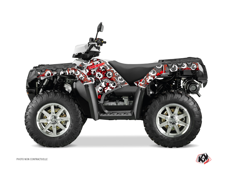 Polaris 500-800 Sportsman Forest ATV Freegun Eyed Graphic Kit Red Grey