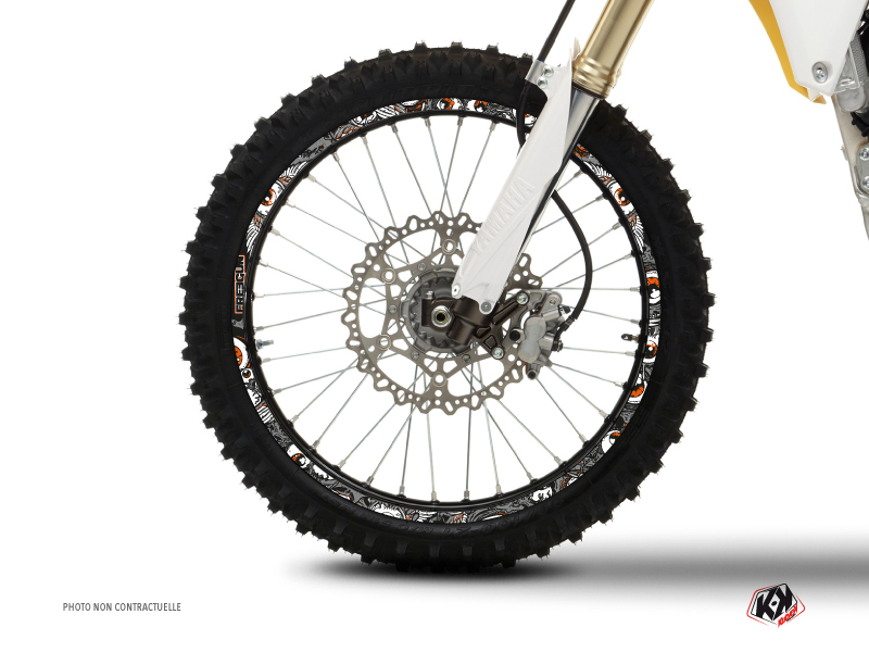 Graphic Kit Wheel decals Dirt Bike Freegun Grey Orange