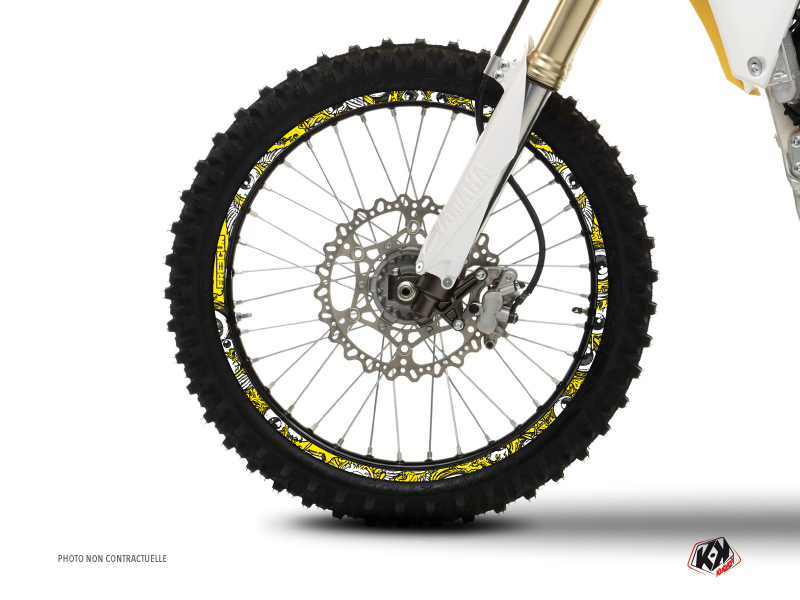 Graphic Kit Wheel decals Dirt Bike Freegun Yellow