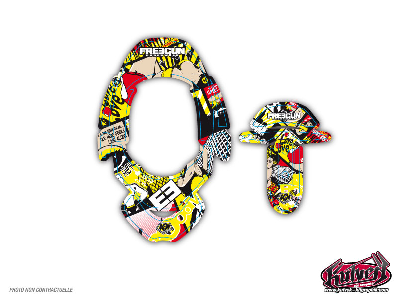 Stickers Tour de cou Leatt Brace Dirt Bike Freegun Graphic Kit Yellow