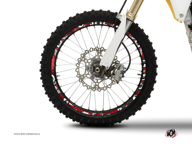 Graphic Kit Wheel decals Dirt Bike Freegun Red Grey