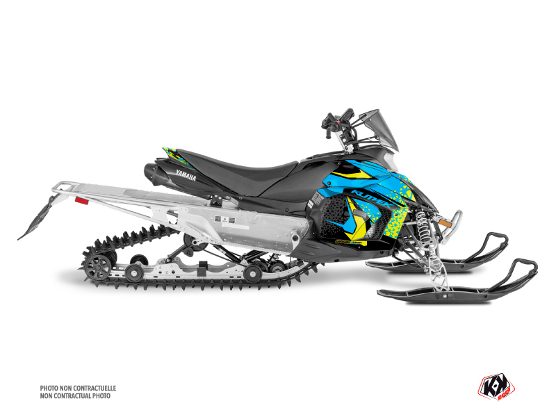 Yamaha PHAZER Snowmobile Gage Graphic Kit Blue Yellow