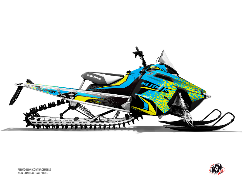 Polaris PRO RIDE Snowmobile Gage Graphic Kit Blue Yellow