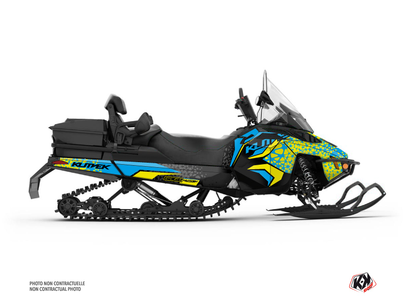 Skidoo REV XU Snowmobile Gage Graphic Kit Blue Yellow