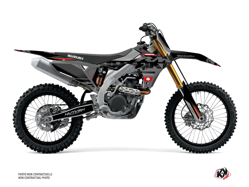 Suzuki 250 RMZ Dirt Bike Grade Graphic Kit Black