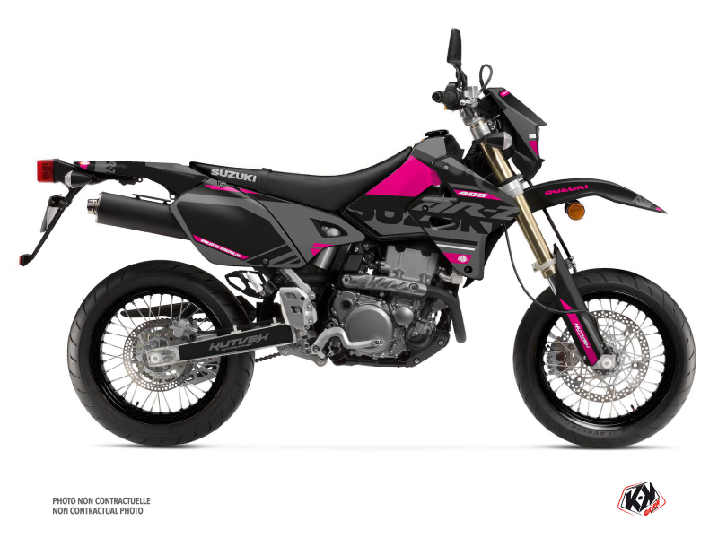 Kit Déco Moto Cross Grade Suzuki DRZ 400 SM Noir Rose