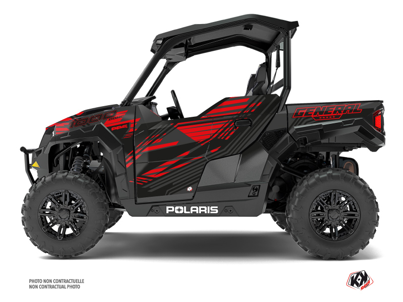 Polaris GENERAL 1000 UTV Graphite Graphic Kit Black Red