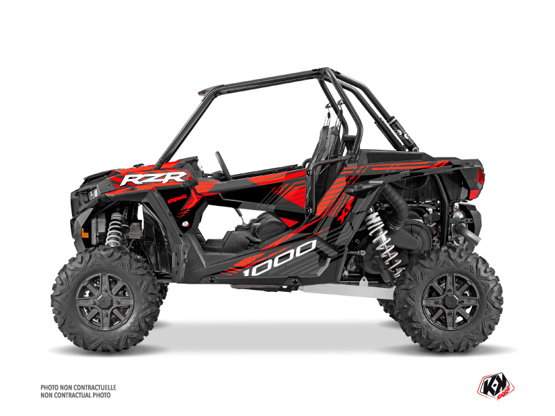 Polaris RZR 1000 UTV Graphite Graphic Kit Black Red